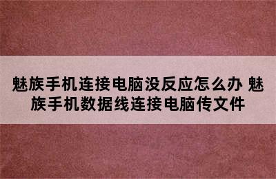 魅族手机连接电脑没反应怎么办 魅族手机数据线连接电脑传文件